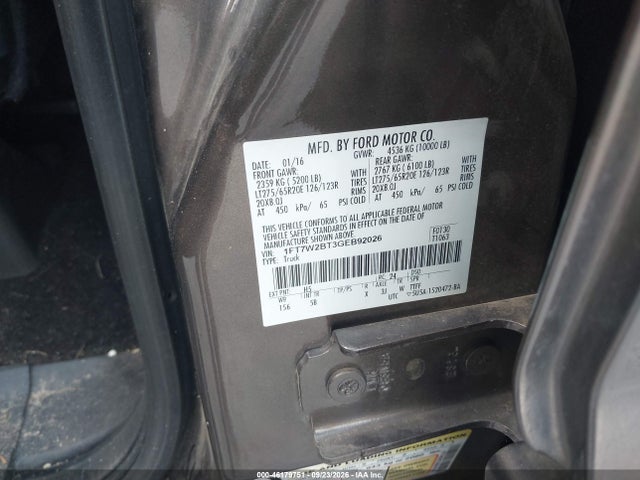 Ford F-250 Lariat 2016 1FT7W2BT3GEB92026 Image 9