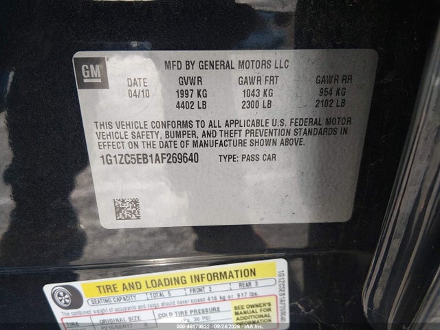Aukcja sprzedaży 2010 Chevrolet Malibu Lt, vin: 1G1ZC5EB1AF269640, numer aukcji: 46179922