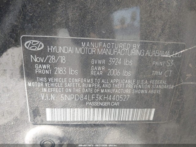 Hyundai ELANTRA SEL 2019 5NPD84LF3KH440527 Image 9