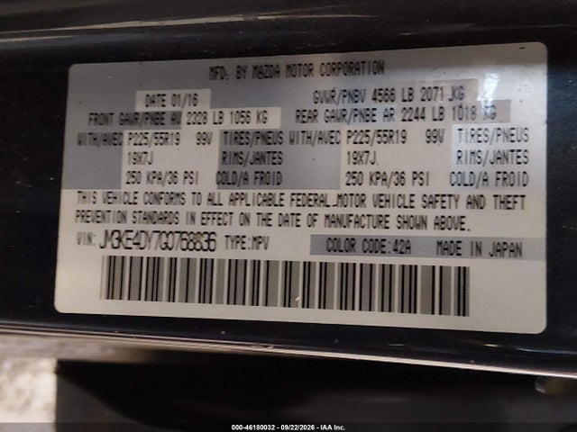 Aukcja sprzedaży 2016 Mazda Cx-5 Grand Touring, vin: JM3KE4DY7G0768836, numer aukcji: 46180032