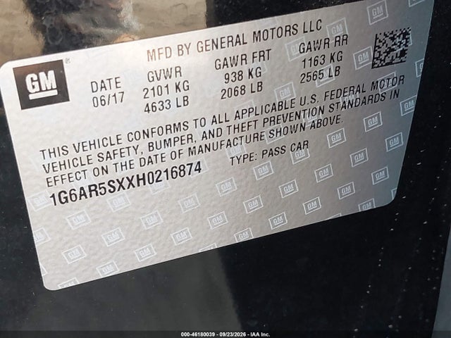 Cadillac CTS LUXURY 2017 1G6AR5SXXH0216874 Image 9
