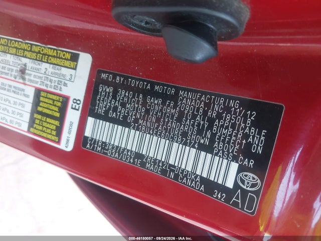 Aukcja sprzedaży 2013 Toyota Corolla S/le, vin: 2T1BU4EE6DC987174, numer aukcji: 46180057