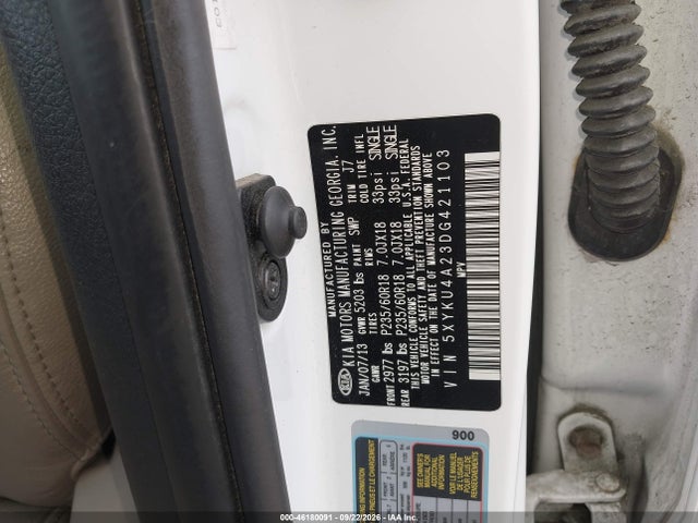 Aukcja sprzedaży 2013 Kia Sorento Ex V6, vin: 5XYKU4A23DG421103, numer aukcji: 46180091