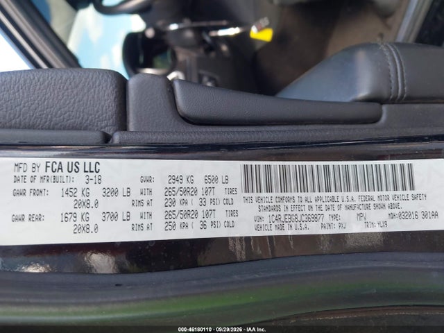 1C4RJEBG8JC369877 Jeep Grand Cherokee Sterling Edition 4x2