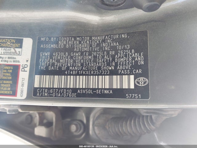 Продажа на аукционе авто 2014 Toyota Camry Le, vin: 4T4BF1FKXER357323, номер лота: 46180139