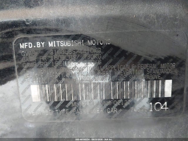 Aukcja sprzedaży 2022 Mitsubishi Mirage G4 Black Edition/es/le, vin: ML32FUFJ5NHF02127, numer aukcji: 46180224