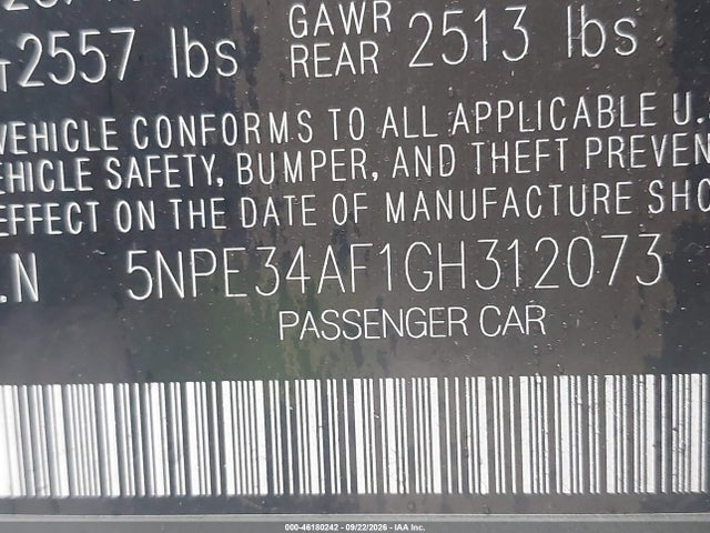 Продажа на аукционе авто 2016 Hyundai Sonata Sport, vin: 5NPE34AF1GH312073, номер лота: 46180242