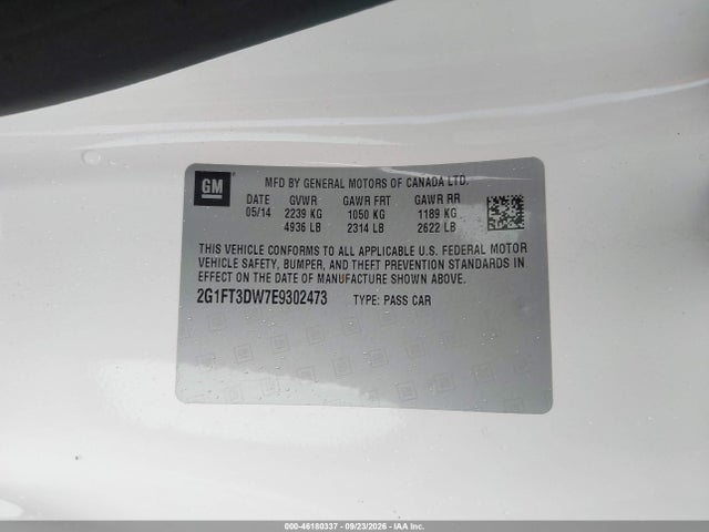 Aukcja sprzedaży 2014 Chevrolet Camaro 2ss, vin: 2G1FT3DW7E9302473, numer aukcji: 46180337