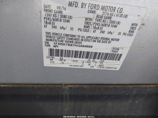 Ford Explorer 2017 1FM5K7B87HGA84568 Image 9