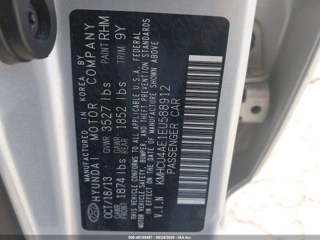2014 Hyundai Accent Gls მანქანა იყიდება აუქციონზე, vin: KMHCU4AE1EU588912, აუქციონის ნომერი: 46180497