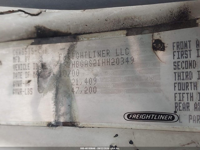2001 Freightliner Medium Conventional Fl112 მანქანა იყიდება აუქციონზე, vin: 1FVHBGAS21HH20349, აუქციონის ნომერი: 46180646