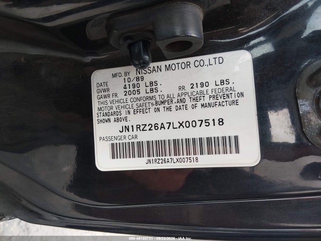 Продажа на аукционе авто 1990 Nissan 300zx 2+2, vin: JN1RZ26A7LX007518, номер лота: 46180731