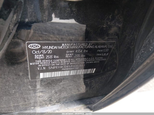 2021 Hyundai Sonata Limited მანქანა იყიდება აუქციონზე, vin: 5NPEH4J24MH082863, აუქციონის ნომერი: 46180741