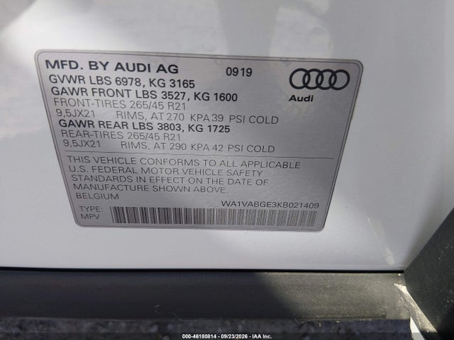 Audi E-tron Premium Plus 2019 WA1VABGE3KB021409 Image 9