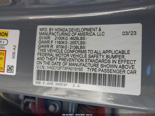 Продаж на аукціоні авто 2023 Honda Accord Hybrid Sport-l, vin: 1HGCY2F7XPA019165, номер лоту: 46180877