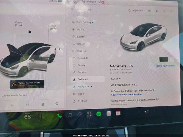 Продаж на аукціоні авто 2019 Tesla Model 3 Long Range/performance, vin: 5YJ3E1EB3KF511530, номер лоту: 46180944
