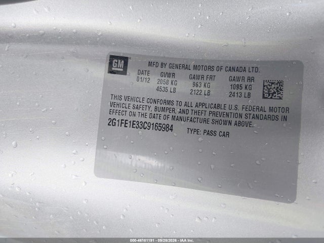 Продажа на аукционе авто 2012 Chevrolet Camaro 1ls, vin: 2G1FE1E33C9165984, номер лота: 46181191