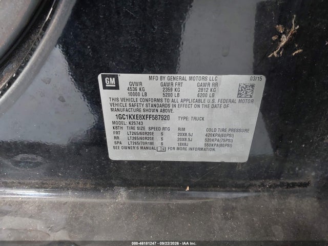 Продажа на аукционе авто 2015 Chevrolet Silverado 2500hd High Country, vin: 1GC1KXE8XFF587920, номер лота: 46181247