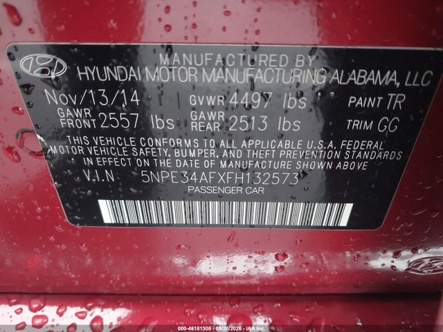 5NPE34AFXFH132573 Hyundai Sonata Sport