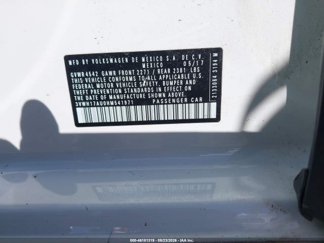Aukcja sprzedaży 2017 Volkswagen Golf Alltrack Tsi S/tsi Se/tsi Sel, vin: 3VWH17AU0HM541971, numer aukcji: 46181319
