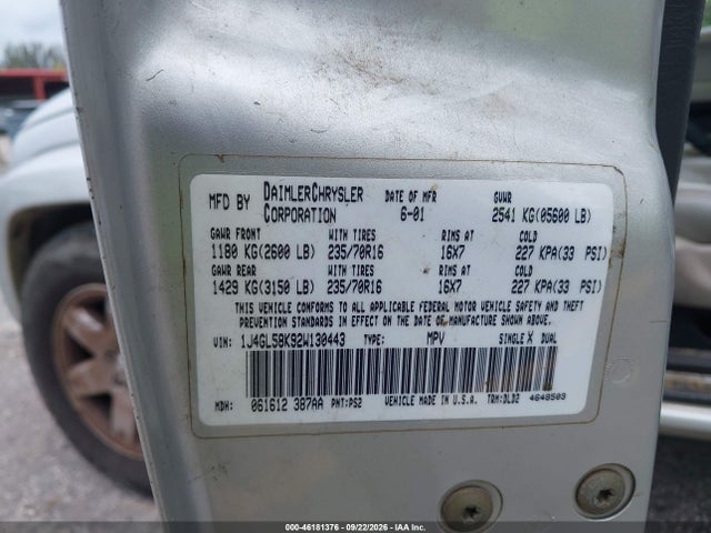 Aukcja sprzedaży 2002 Jeep Liberty Limited Edition, vin: 1J4GL58K92W130443, numer aukcji: 46181376