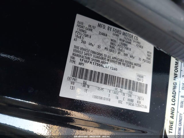 Продажа на аукционе авто 2008 Ford Expedition El Eddie Bauer/king Ranch, vin: 1FMFK17568LA11246, номер лота: 46181445