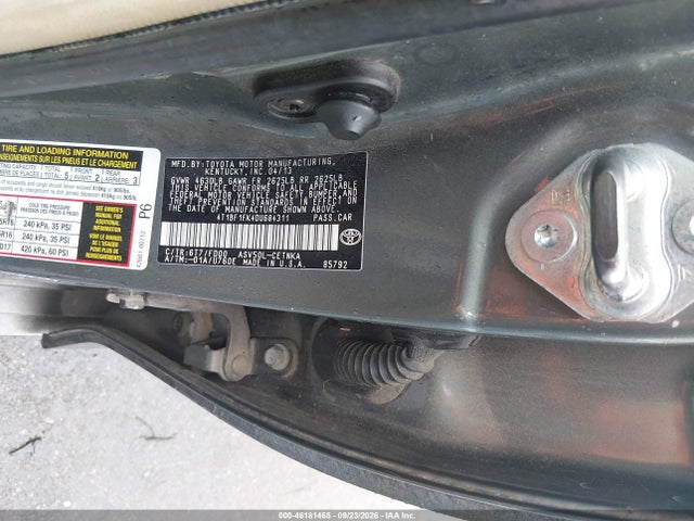 46181465 :رقم المزاد ، 4T1BF1FK4DU684311 vin ، 2013 Toyota Camry Le مزاد بيع