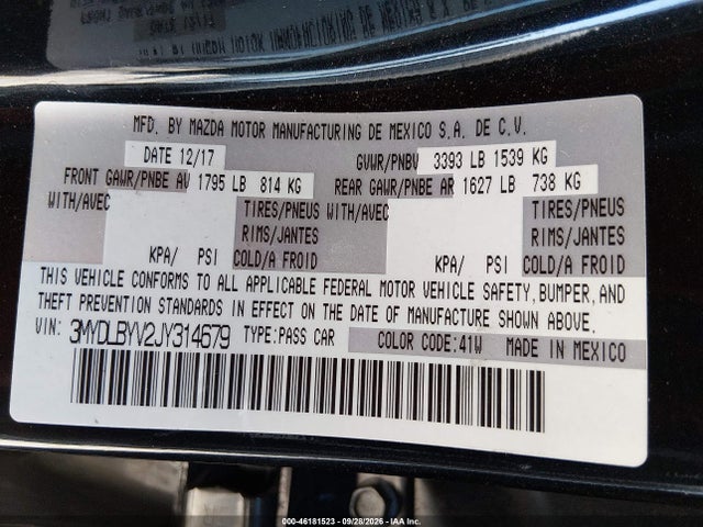 46181523 :رقم المزاد ، 3MYDLBYV2JY314679 vin ، 2018 Toyota Yaris Ia مزاد بيع