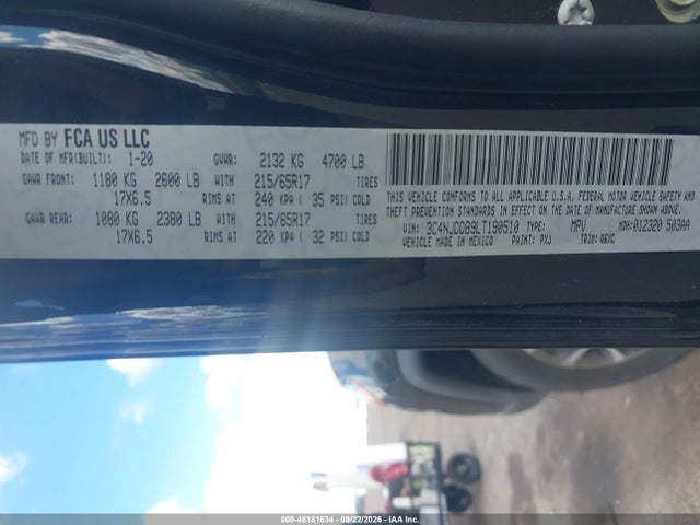 2020 Jeep Compass Trailhawk 4x4 მანქანა იყიდება აუქციონზე, vin: 3C4NJDDB9LT190510, აუქციონის ნომერი: 46181534