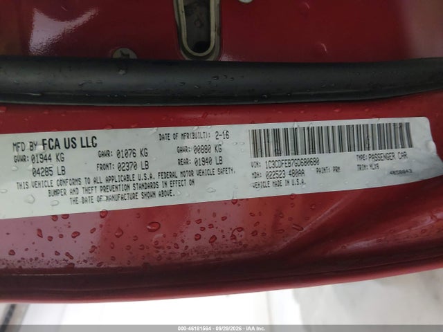 Продаж на аукціоні авто 2016 Dodge Dart Gt, vin: 1C3CDFEB7GD680680, номер лоту: 46181564