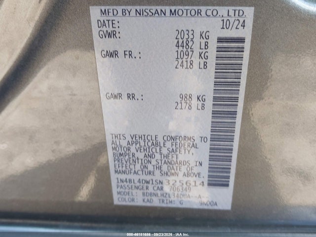 Nissan Altima Sv Awd 2025 1N4BL4DW1SN325614 Image 9