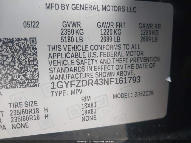 Продаж на аукціоні авто 2022 Cadillac Xt4 Awd Premium Luxury, vin: 1GYFZDR43NF161793, номер лоту: 46181710