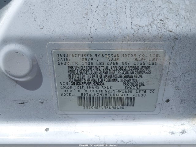 Nissan Versa 1.6 Sr 2024 3N1CN8FV9RL926304 Image 9