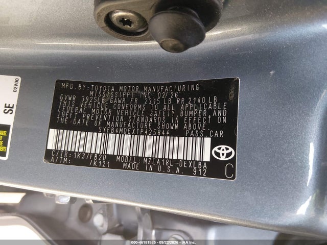Toyota COROLLA LE 2026 5YFB4MDEXTP425844 Image 9