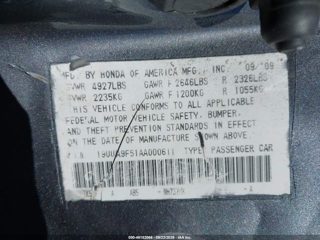 Продаж на аукціоні авто 2010 Acura Tl 3.7, vin: 19UUA9F51AA000611, номер лоту: 46182066