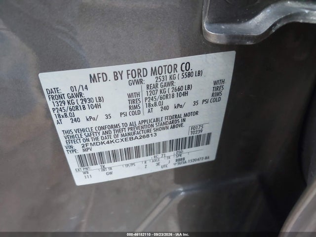 Aukcja sprzedaży 2014 Ford Edge Limited, vin: 2FMDK4KCXEBA26813, numer aukcji: 46182110