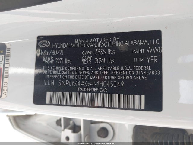 Продаж на аукціоні авто 2021 Hyundai Elantra Sel, vin: 5NPLM4AG4MH045049, номер лоту: 46182218