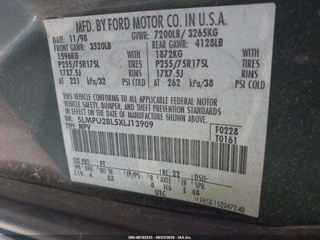 Продаж на аукціоні авто 1999 Lincoln Navigator, vin: 5LMPU28L5XLJ13909, номер лоту: 46182233