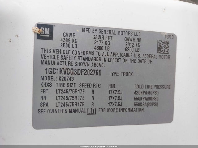 Продаж на аукціоні авто 2013 Chevrolet Silverado 2500hd Work Truck, vin: 1GC1KVCG3DF202760, номер лоту: 46182302