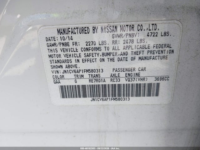 Infiniti Q40 2015 JN1CV6AP1FM580313 Image 9