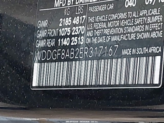 46182338 :رقم المزاد ، WDDGF8AB2ER317167 vin ، 2014 Mercedes-benz C 300 Luxury 4matic مزاد بيع