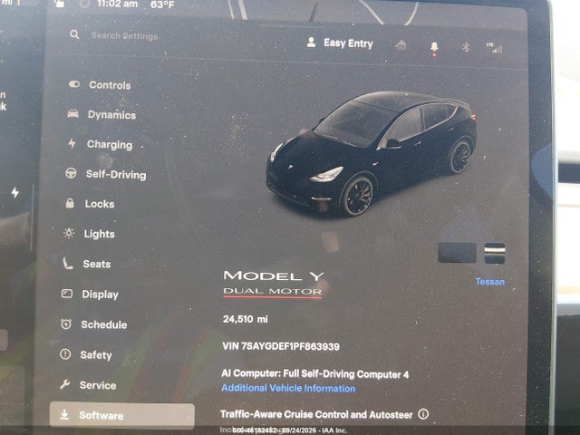 46182452 :رقم المزاد ، 7SAYGDEF1PF863939 vin ، 2023 Tesla Model Y Performance Dual Motor All-wheel Drive مزاد بيع