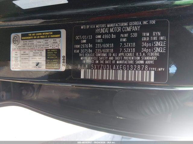 Aukcja sprzedaży 2014 Hyundai Santa Fe Sport 2.0l Turbo, vin: 5XYZU3LAXEG132878, numer aukcji: 46182557