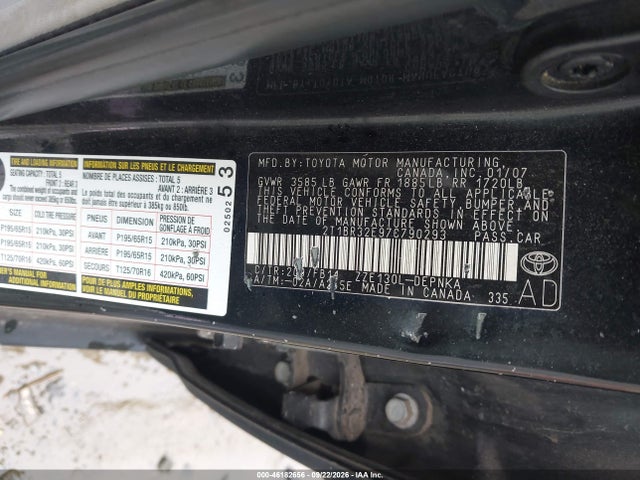 Aukcja sprzedaży 2007 Toyota Corolla Le, vin: 2T1BR32E97C790293, numer aukcji: 46182656