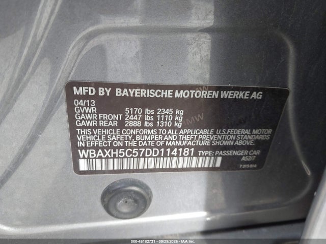 Продаж на аукціоні авто 2013 Bmw 528i Xdrive, vin: WBAXH5C57DD114181, номер лоту: 46182731