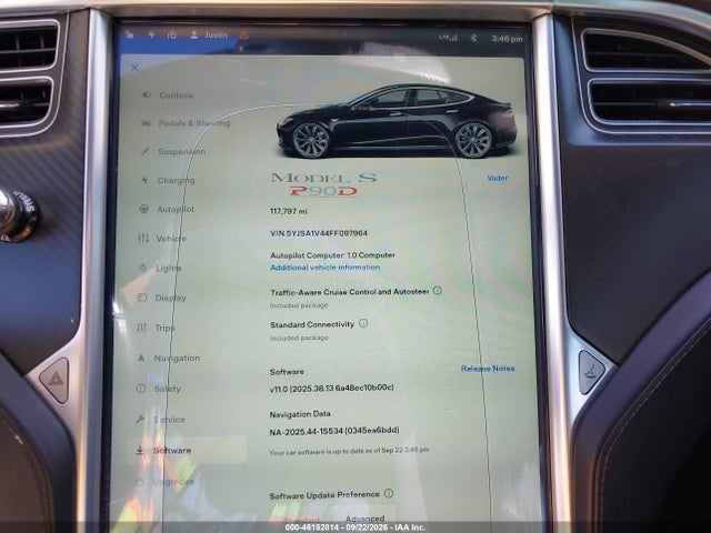Продажа на аукционе авто 2015 Tesla Model S 85d/p85d, vin: 5YJSA1V44FF097964, номер лота: 46182814