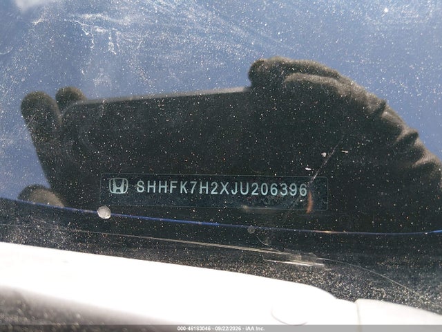 2018 Honda Civic Lx მანქანა იყიდება აუქციონზე, vin: SHHFK7H2XJU206396, აუქციონის ნომერი: 46183046