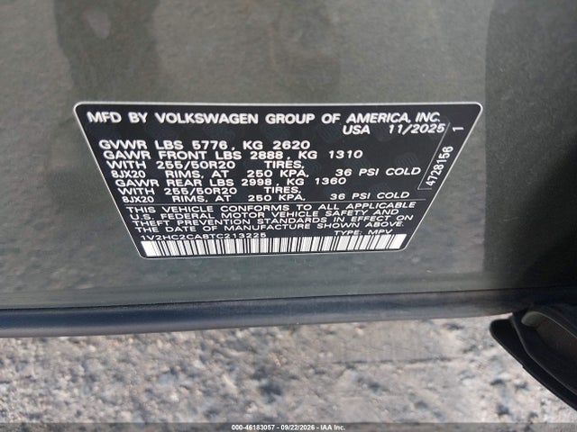 46183057 :رقم المزاد ، 1V2HC2CA8TC213225 vin ، 2026 Volkswagen Atlas Cross Sport Se With Technology مزاد بيع