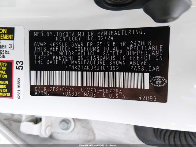 Продаж на аукціоні авто 2024 Toyota Camry Trd V6, vin: 4T1KZ1AK0RU101092, номер лоту: 46183059