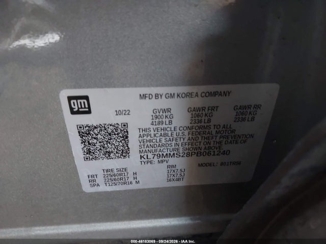 KL79MMS28PB061240 Chevrolet Trailblazer Fwd Ls